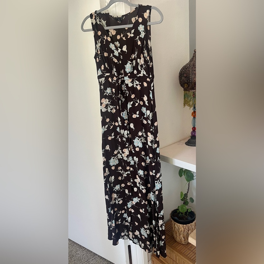 Vintage 90s Goddess Dress, Moonflower Prairie Florals, xs, Limited